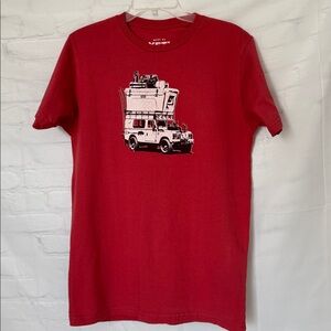 YETI men's medium short-sleeve t-shirt featuring an "Adventure Vehicle" graphic